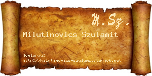 Milutinovics Szulamit névjegykártya